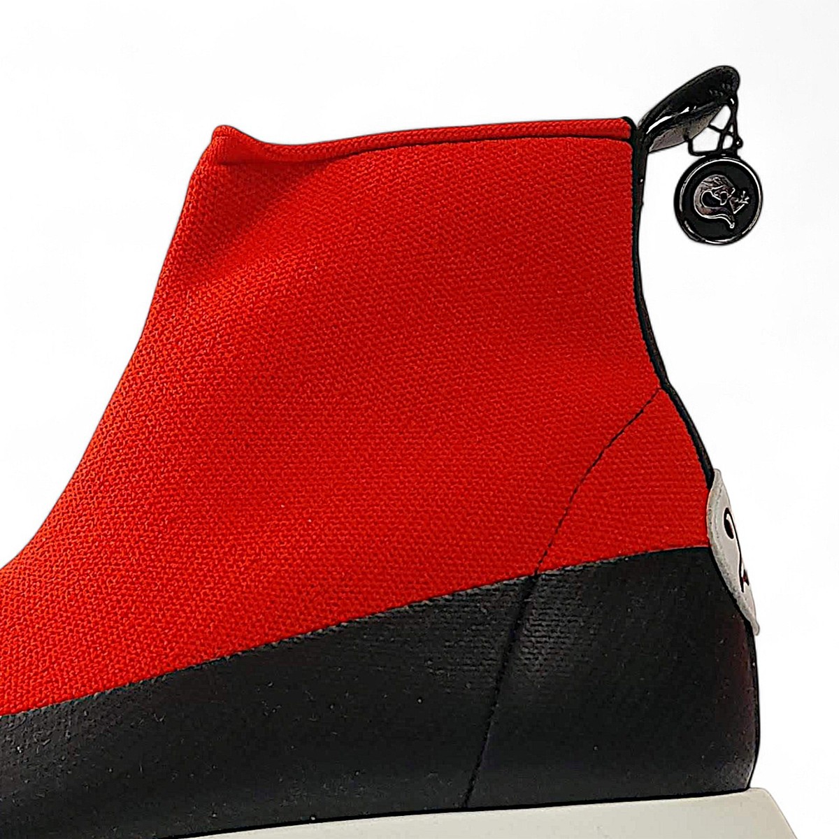 Hermes Womens Via Black Red Knit Calfskin Sock Sneakers Size US 7