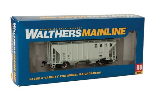 Tolva cubierta de 2 bahías escala HO Walthers MainLine 910-7964 GATX #3304 37' Trinity | Zustand: New