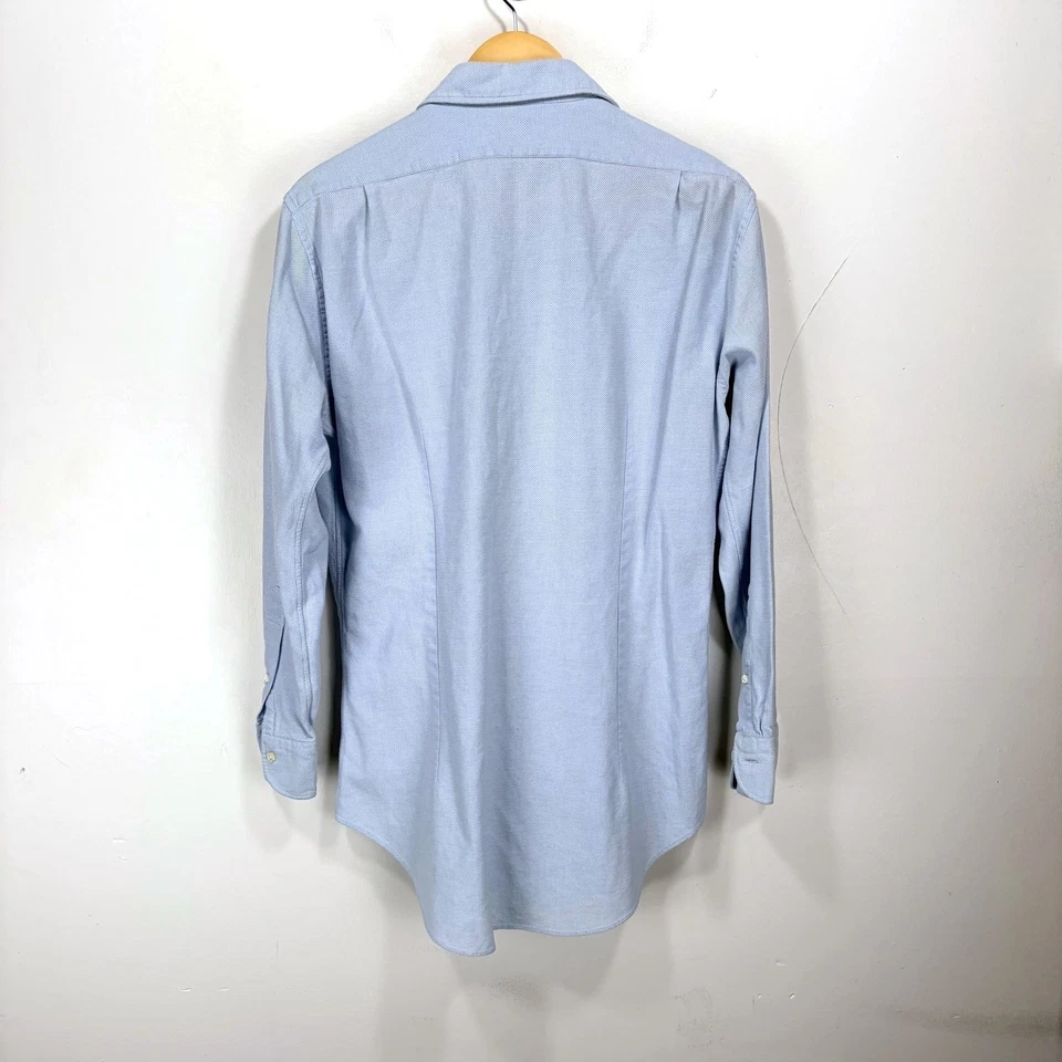 Sid Mashburn 牛津正装衬衫男式大号浅蓝色 100% 棉口袋 — 第 2/4 张图片