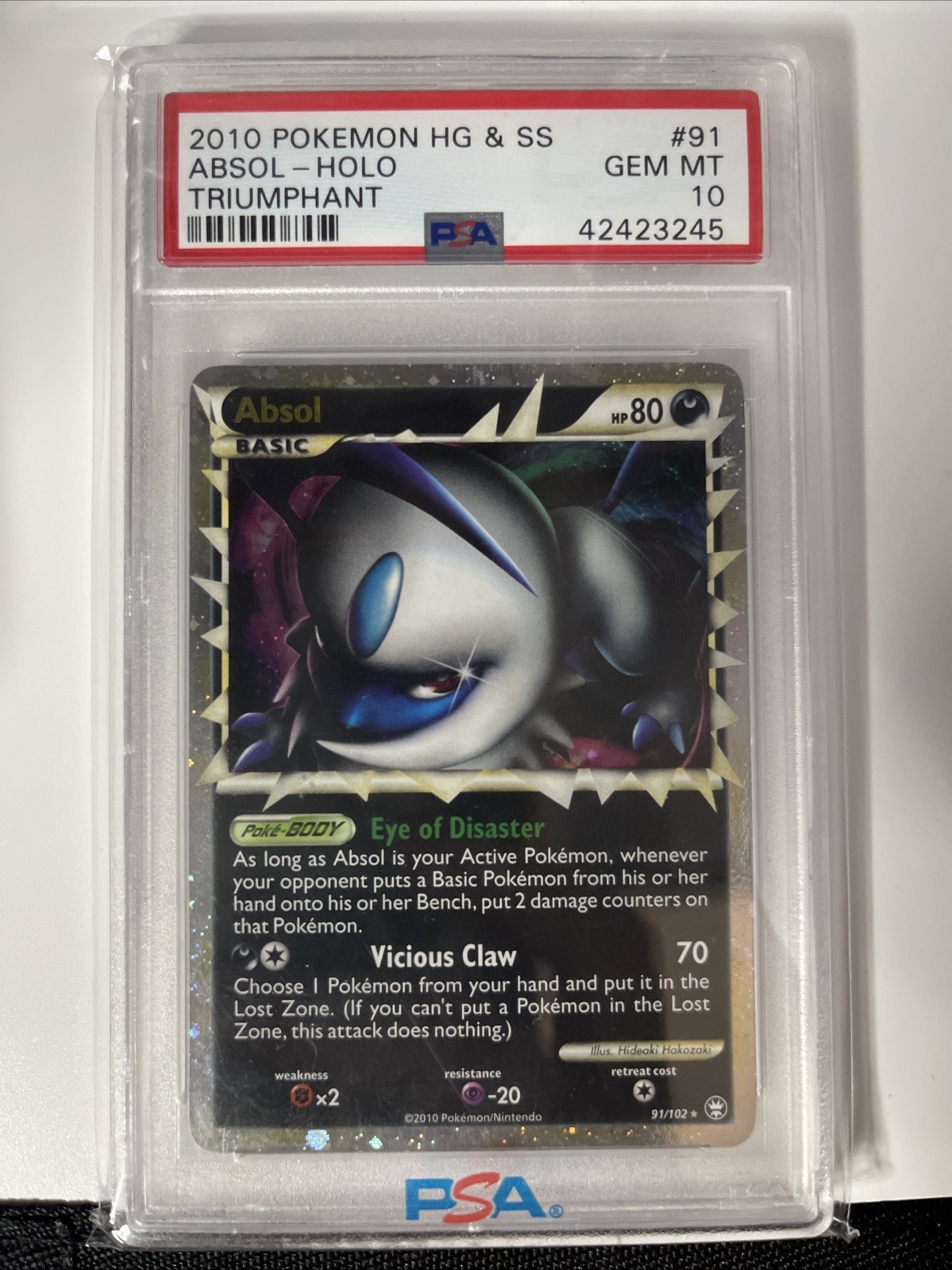 2010 POKEMON TRIUMPHANT ABSOL PRIME #91 ULTRA RARE PSA 10 GEM MINT