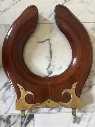 Antique Solid Wood Handcrafted Toilet Seat Period Style Solid Brass Hinge Mount
