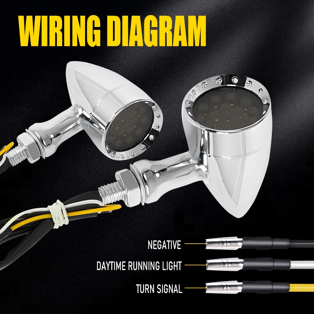 For Honda Shadow VLX 600 VT600C Chrome LED Motorcycle Blinker Turn Signals Light