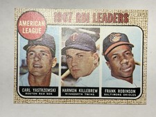 1968 Topps AL RBI Leaders Yastrzemski Killebrew Robinson #4 EX-MT