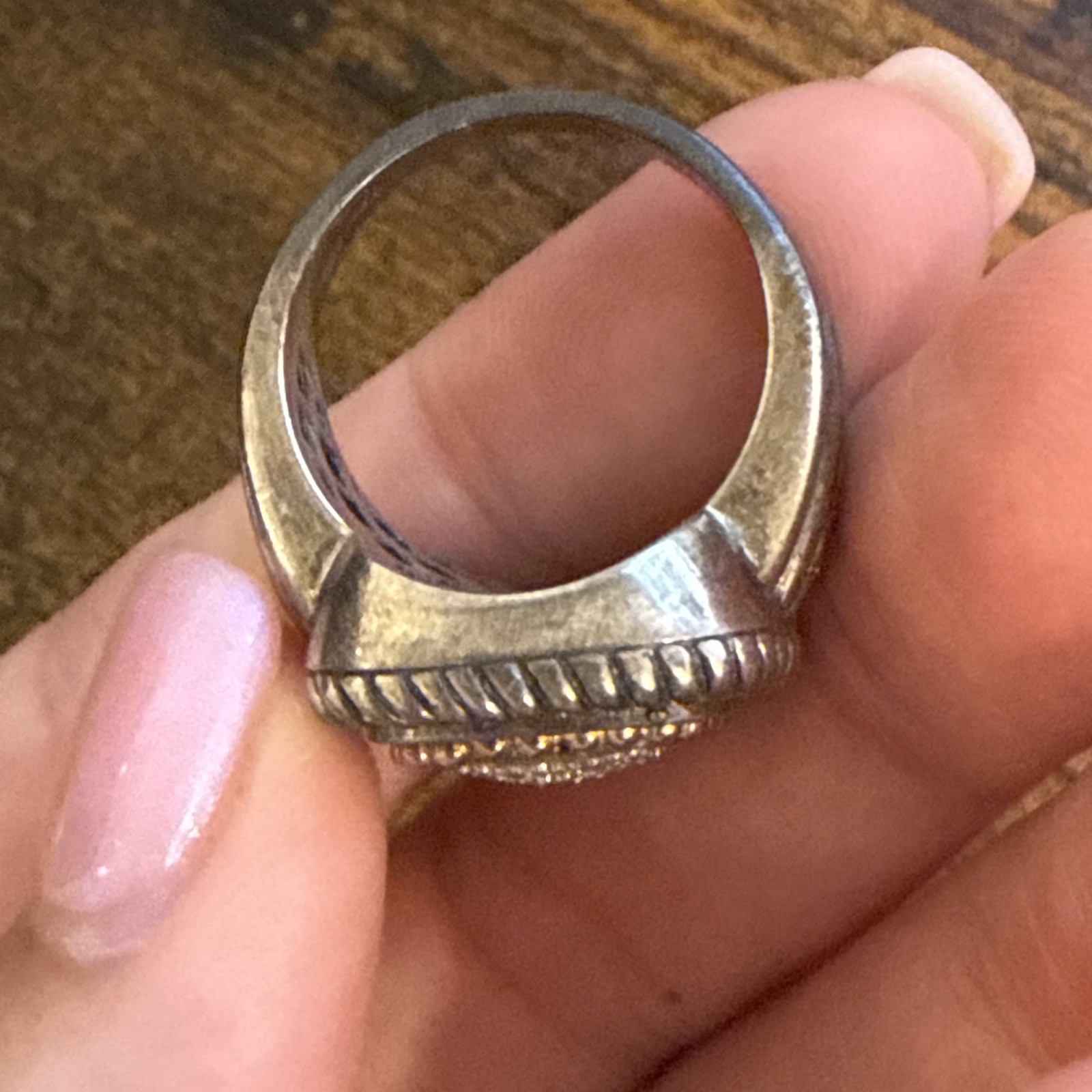 Diamond Square Statement Ring in Sterling Silver … - image 13