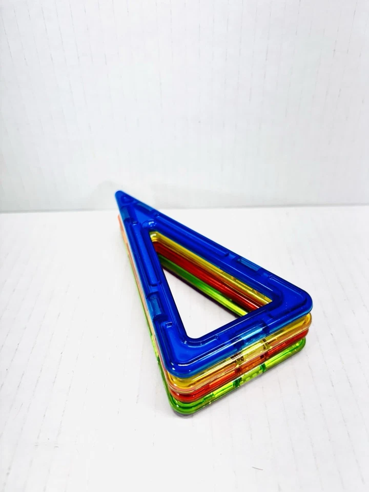 Magformers Magnetic Building Tiles Blocks Lot Of 39 Pieces Multi Colors Shapes - Image 4 of 4