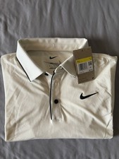 NWT 80 Nike Tour Dri-FIT Piping Golf Polo Pale Ivory Mens Size Small FZ7497-100
