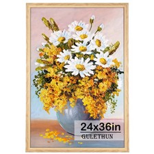 GULETHUN 24x36 Picture Frame, Natural Wood Poster Frame, Home Decor Natural Gall