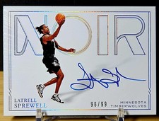 2020-21 Latrell Spreewell Panini Noir Shadow Signatures On Card Auto /99 Gem