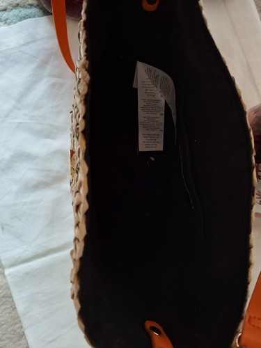 New Look Orange Trim Straw Cross Body Bag New With Tag - Picture 4 of 4