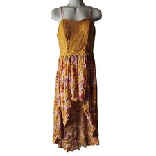 Womens No Boundries Sundress Floral Yellow Strappy