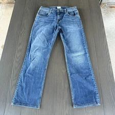 Hudson Wilde Relax Straight Jeans Mens 31x30 Mid Wash Blue Stretch Premium Denim