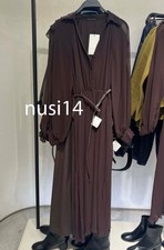 ZARA NEW WOMAN PLEATED BELTED MIDI DRESS BROWN XS-XL 8741/021/700