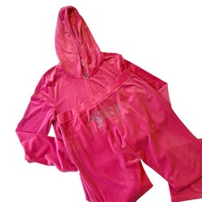 Juicy Couture velour sweatsuit women  s XL cropped top sequin logo Y2K style