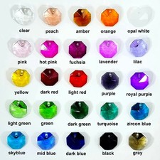 50x 14mm 1hole Octagon Crystal Suncatcher beads mixed bulk chandelier octagons
