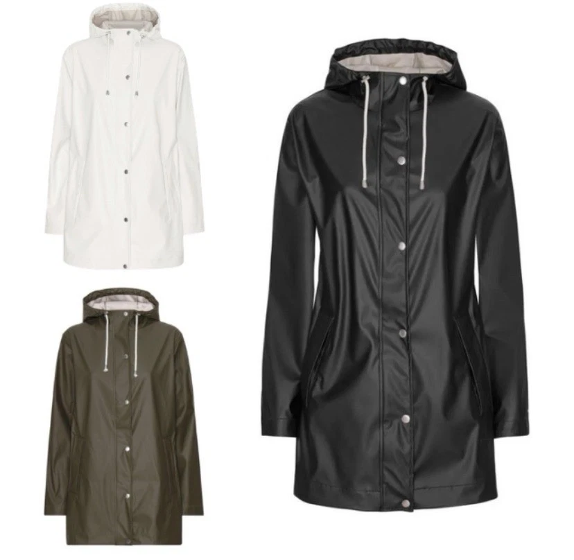 Ilse Jacobsen RAIN228FR Short Lightweight Rubberized PU Waterproof fabric Jacket