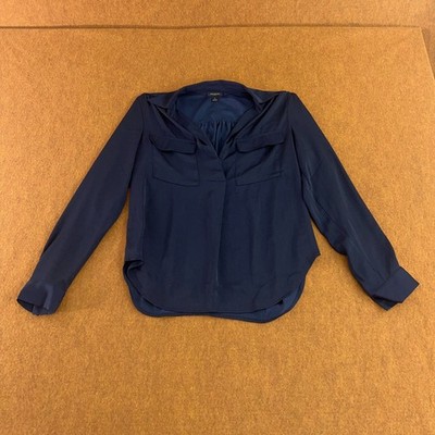 Ann Taylor Factory Womens Size XS Night Sky Long Sleeve Camp Shirt Blouse New