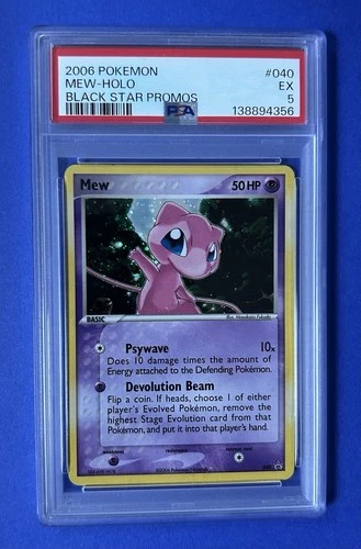 2006 Pokémon Mew Holo Black Star Promos #040 PSA 5 EX