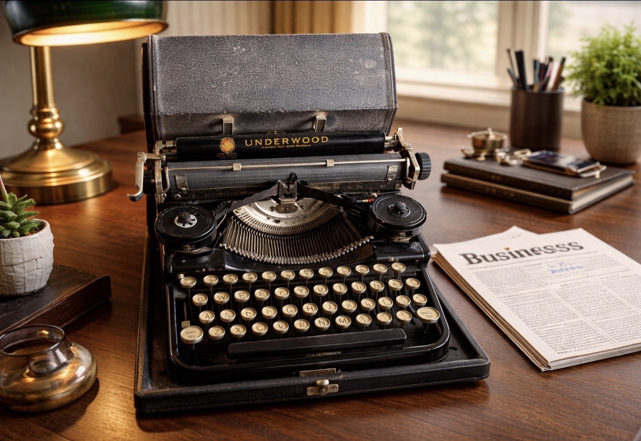 Antique Underwood Elliot Fisher Co 4-Bank 1920’s Portable Typewriter+Case Works