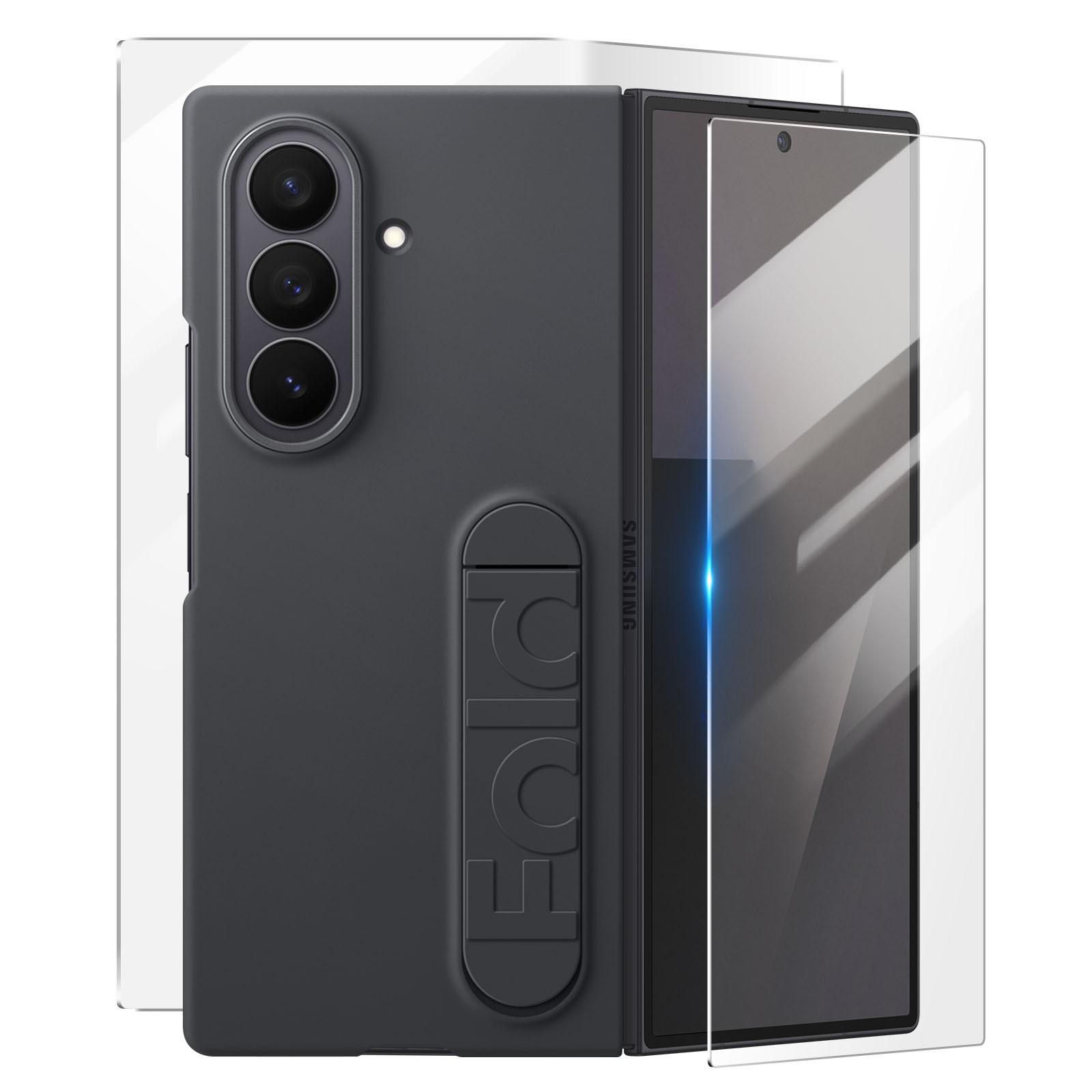 Protection écran Galaxy Z Fold 7 avec coque arrière rigide transparente