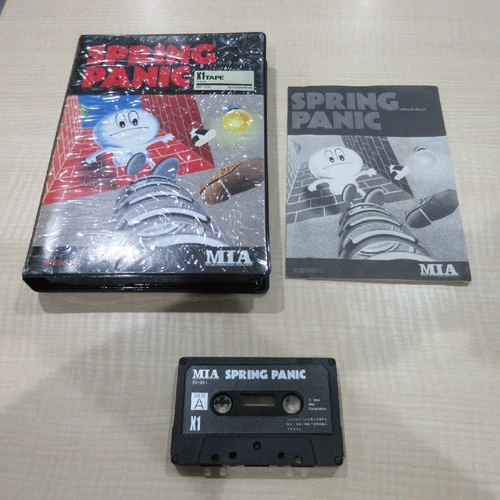 SPRING PANIC Operation confirmed with box and instruction Sharp X1 Cassette tape
