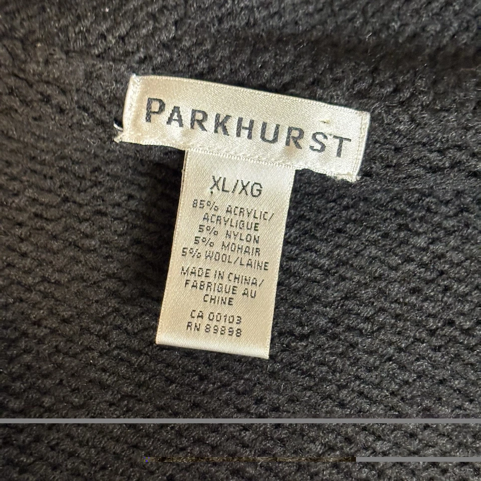 Cárdigan Suéter Parkhurst Mujer XL Negro Lana Mohair Cable Tejido Pescadores Acogedor Foto 3 de 4