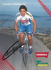 Claudio Chiappucci Autogrammkarte Radsport Carrera Team 1993 signiert