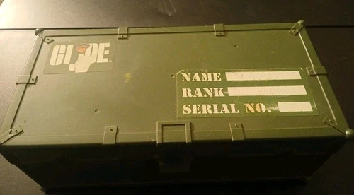 Vintage G.I. Joe Lot Foot Locker Box  Guns, Clothing, Equipment Etc. ?