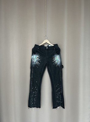 Gallery Dept Jeans Herren Gr. S Paint Splatter Black Distressed Schlaghose