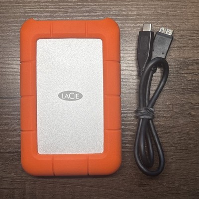4TB Lacie LRD0TU5 External Rugged Hard Drive USB 3.0 100% Health USB-C 53Hrs