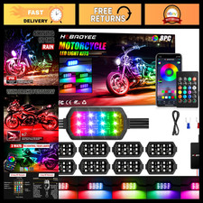 8pcs Motorcycle Led Light Kit - 12 Smd Chips Waterproof Bright Illumination