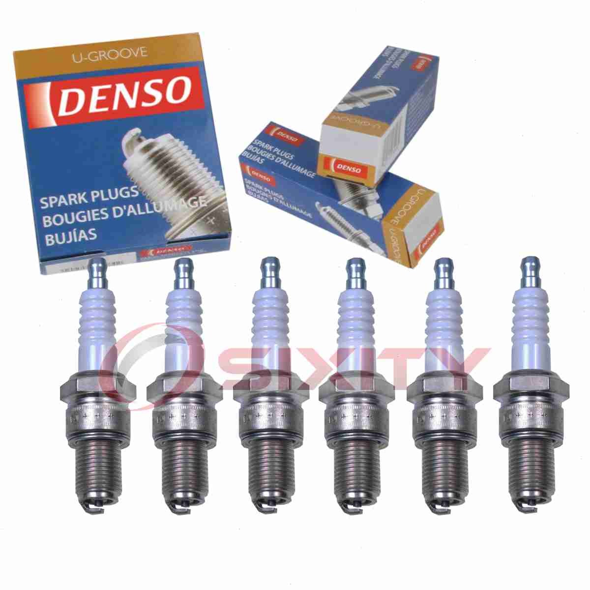 6 pc DENSO 4033 Standard U-Groove Spark Plugs for W24ESR-U 999 170 128 90 ew
