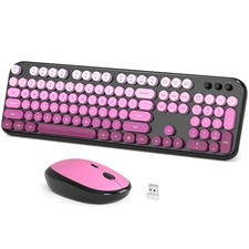Wireless Keyboard and Mouse Combo, 104 Keys Full Size Typewriter Keyboards, 2...