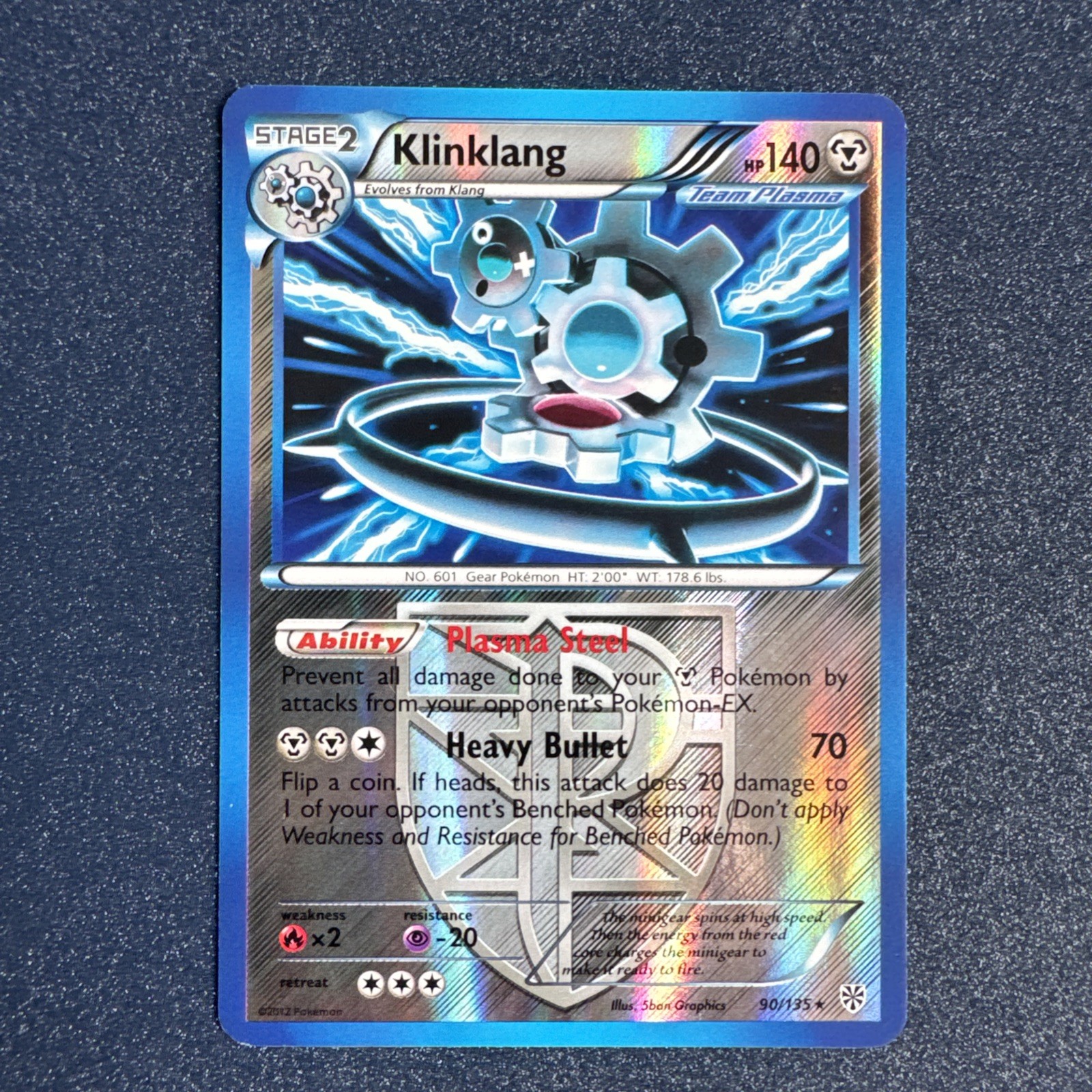Team Plasma's Klinklang 90/135 Plasma Storm Pokemon Reverse Holo LP Pokemon