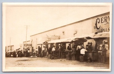 K57/ Juarez Mexico RPPC Postcard c1910 Market Scene Vendors 55