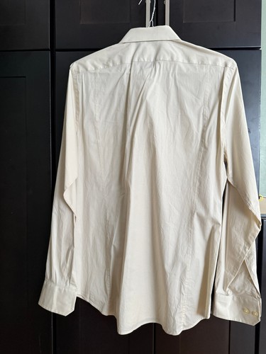 VTG Y2K Express MK2 Ivory Fitted Button-Down Pockets Long Sleeve Shirt Military - Picture 10 of 12