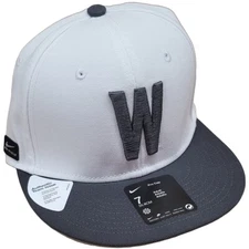 Nike Washington State Cougars Team Issue Fitted Baseball Hat - White/Anthracite