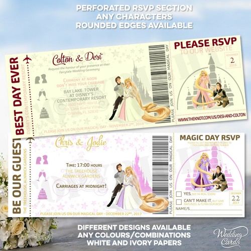 Rapunzel And Flynn Rider Tangled Wedding Invitation Disney Save The Date Invite Ebay