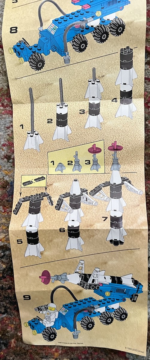 1 x Lego System Teile Set für Nr. 6881 Classic Space Lunar Rocket Launcher Fahrzeug 1 x Figur Weiss Blau Bauanleitung incomplete unvollständig | EN