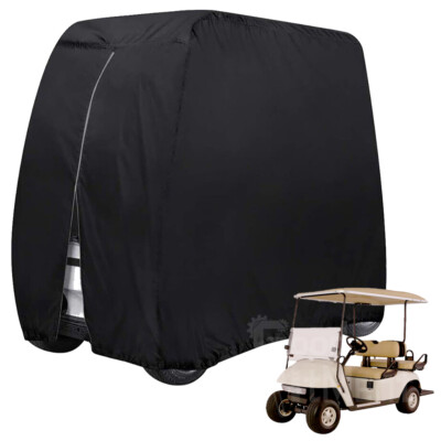 For EZ Go Shuttle 2+2 TXT Waterproof Golf Cart Cover 4Passenger Heavy Duty Black
