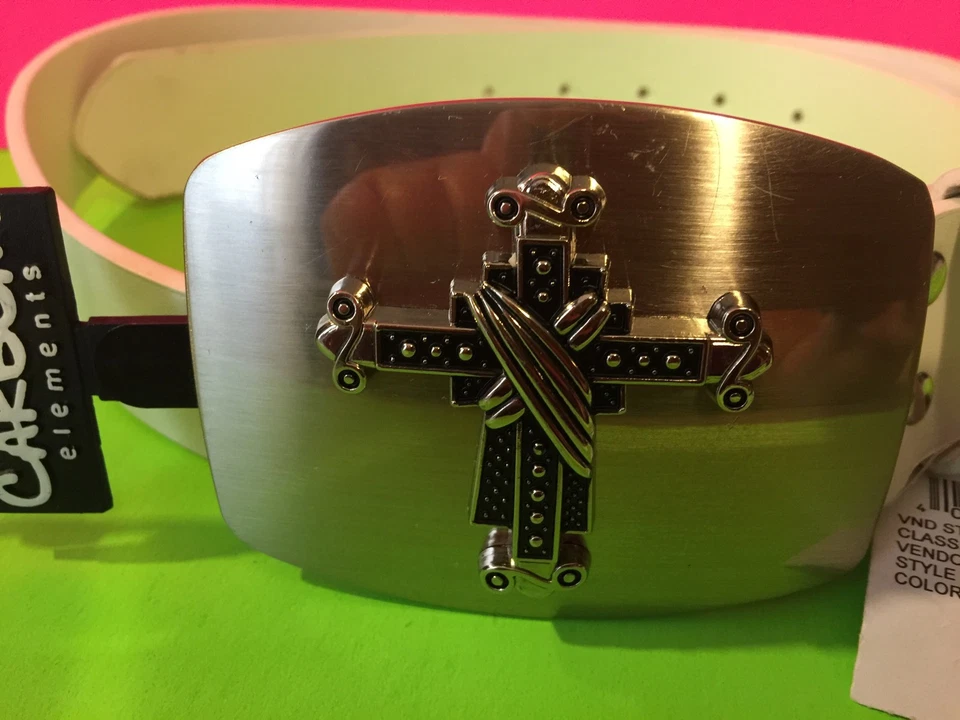 RUE 21 Carbon Elements Women's White Belt Large Buckle Medium Gift - Image 2 of 4