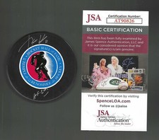 Jari Kurri Signed & Inscribed Edmonton Oilers Hockey Hall Of Fame Puck JSA COA