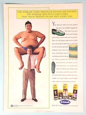 1979 Dr. Scholl's Insoles Average Sumo Wrestler Weights 420 Vtg 1970's Print Ad