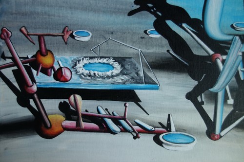 Fine unique painting – Surreal landscape, signed Yves Tanguy, w COA - Picture 10 of 11