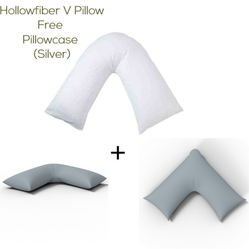 Almohada en forma de V de fibra hueca con funda de almohada ortopédica para el cuello trasero GRATIS. - Imagen 14 de 94