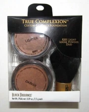 Black Radiance True Complexion Loose Powder Duo  8201 Light  2 Powders & Brush 