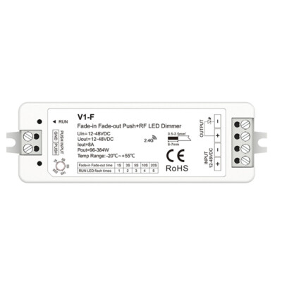 Push RF LED strip Dimmer V1-F 5 Fading Speed Push Dimming 2.4G Fernbedienung R11