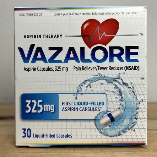 Vazalore 325 mg Liquid Filled Aspirin Capsules 30 ct. Exp 07/24 eBay