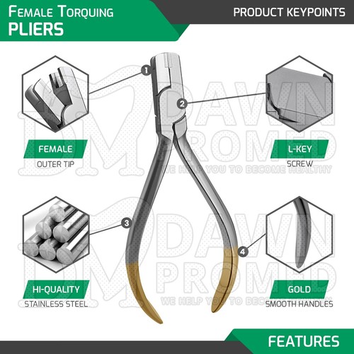 2 Pcs TC Male & Female Torquing Pliers 5" Bending Arch Wire Dental Set German Gr - Picture 5 of 11