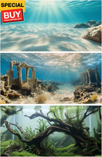 3 Pack Aquarium Background, 36x18 inches Polyester Aquarium Background, Cloth Fi