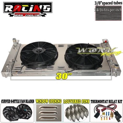2370 Radiator 34"W+Shroud Fan+Relay For 99-14 Chevy Silverado 1500 Suburban 2500 - Image 1 of 4